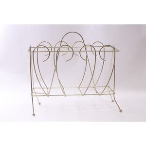 MCM, Brass Wire, Magazine Rack, Gold-tone, News Rack, Organizer, ~ 251114-WH P-5